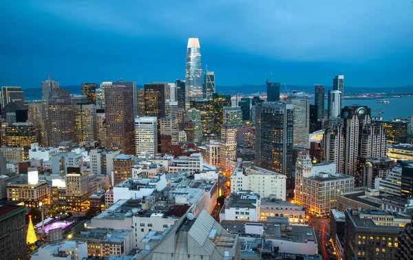 Evening Panorama San Francisco Downtown Financial District — Stock fotografie