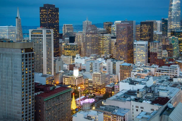 Panorama Vespertino San Francisco Con Centro Distrito Financiero — Foto de Stock