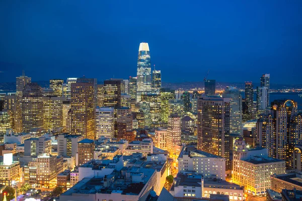Panorama Vespertino San Francisco Con Centro Distrito Financiero — Foto de Stock