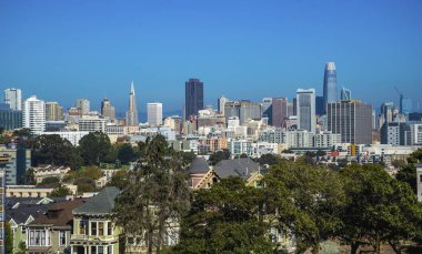 San Francisco, California, ABD Hava cityscape bakış. San Francisco manzarası