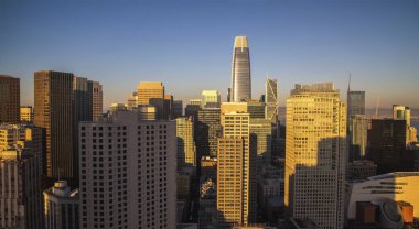 San Francisco. Görüntü günbatımı zaman San Francisco silueti