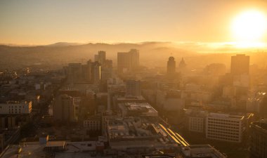 San Francisco. Görüntü günbatımı zaman San Francisco silueti