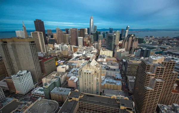 Hermosa Vista Del Centro Negocios Centro San Francisco Atardecer — Foto de Stock