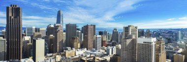 San Francisco şehir şehir merkezinde, California modern binalar geniş Panoraması. Şehir san Francisco, Kaliforniya'nın güzel manzara