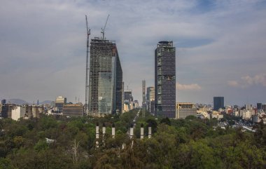 Paseo de La Reforma Meydanı - Mexico City, Meksika. İş ve modern Mexico city havadan görünümü