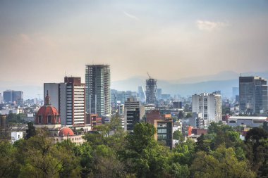 Paseo de La Reforma Meydanı - Mexico City, Meksika. İş ve modern Mexico city havadan görünümü