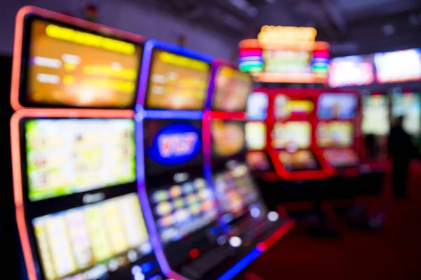Out Focus Blurry Image Casino Equipment Blurred Slot Machines Casino — Stock Photo, Image