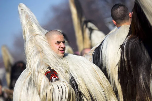 Pernik Bulgária 2018 Január Résztvevők Vegyenek Részt Nemzetközi Fesztivál Masquerade — Stock Fotó