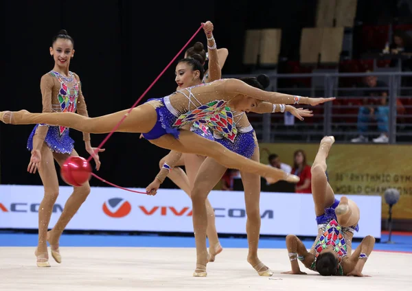 Sofia Bulgaristan Eylül 2018 Takım Özbekistan 2018 Ritmik Jimnastik Dünya — Stok fotoğraf