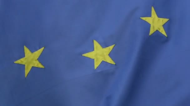 Primer Plano Unión Europea Ondeando Bandera — Vídeo de stock