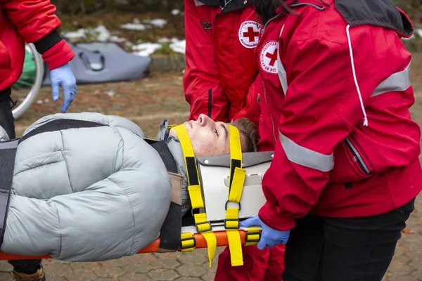 Sofia Bulgaria December 2018 Volunteer Paramedics Bulgarian Red Cross Youth — Stock Photo, Image