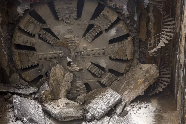 Elemen depan Mesin Membosankan Tunnel — Stok Foto