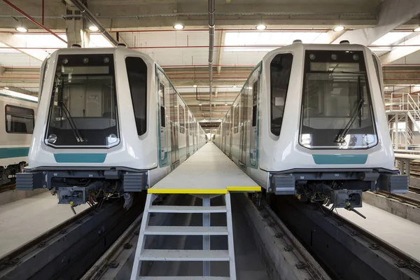 Subway trains in a depot — Stock Photo, Image