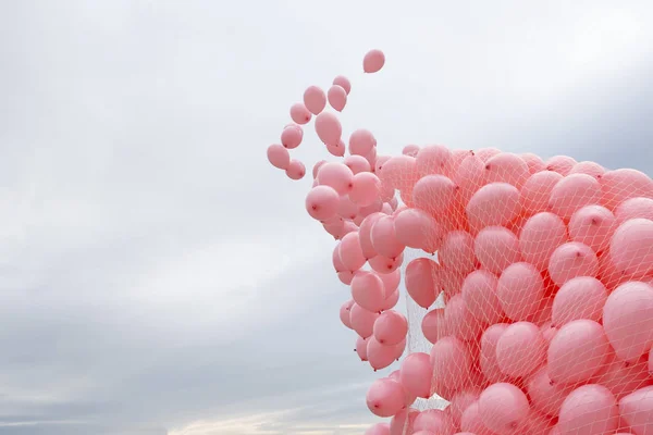 Pink balloons breast cancer — Stock Photo, Image