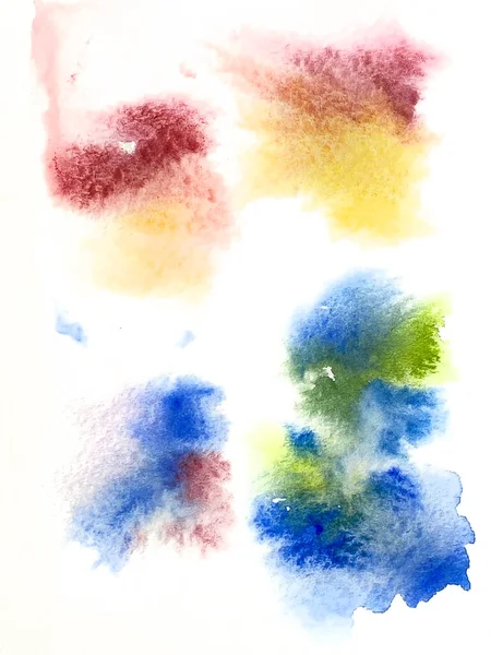 Spots Watercolors Flowing Each Other Colors Watercolors White Background Abstract — Stock Photo, Image