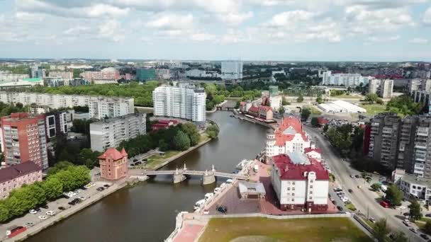 Hava Kaliningrad Rusya Federasyonu Balıkçı Köyü — Stok video