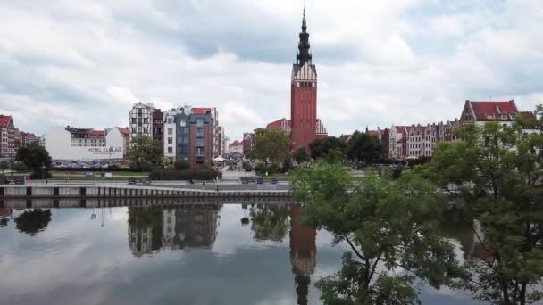 Elblag Polonya Mayıs 2018 Havadan Görünümü Elblag Eski Şehir — Stok video