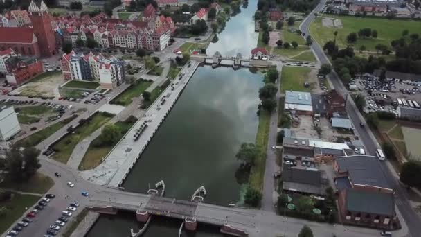 Aérea Canal Elblag Polonia — Vídeos de Stock