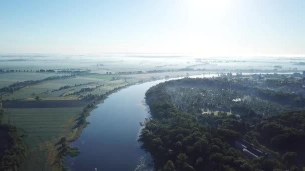 Aéreo Rio Amanhecer — Vídeo de Stock