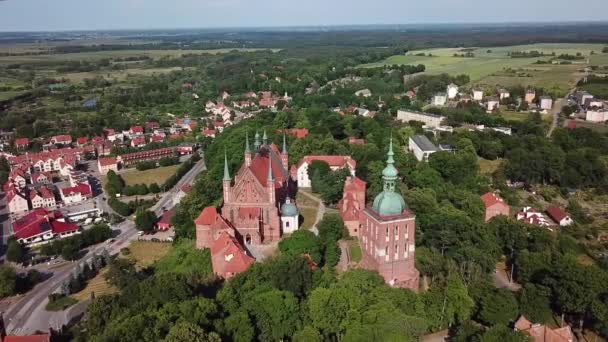 Anteni Frombork Castle Polonya Yaz Saati — Stok video