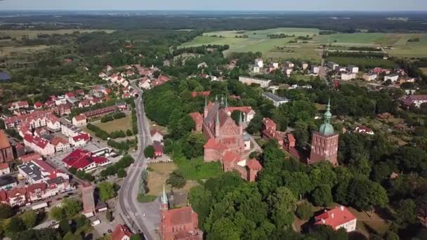 Aérea Castillo Frombork Polonia Hora Verano — Vídeos de Stock