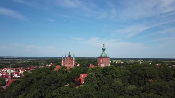 Aerial Замок Фромборк Польше Летнее Время Время Времени — стоковое видео