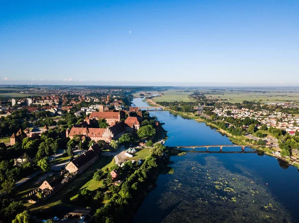 Aerial Castle Malbork Poland Summer Time — Stock Photo, Image