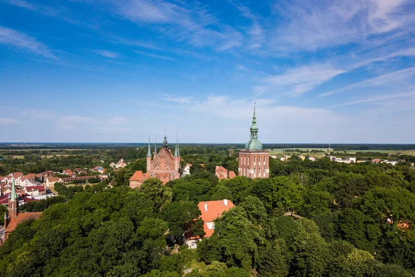 Aerial Castello Frombork Polonia Ora Esatta — Foto Stock