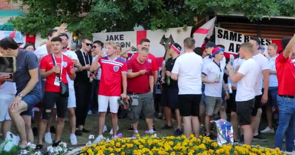 Kaliningrad Russie Juin 2018 Les Fans Anglais Chantent Leurs Chansons — Video