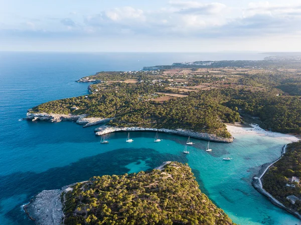 Aérien Plage Cala Mondrago Majorque Espagne — Photo