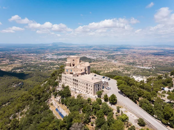 Antenne Het Oude Klooster Berg Saint Salvador Mallorca Spanje Spanje — Stockfoto