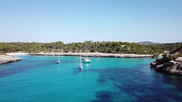Antena Plaży Cala Mondrago Mallorca Hiszpania — Wideo stockowe