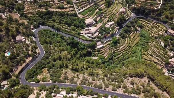 Aérien Route Vers Banyalbufar Ville Majorque Espagne — Video