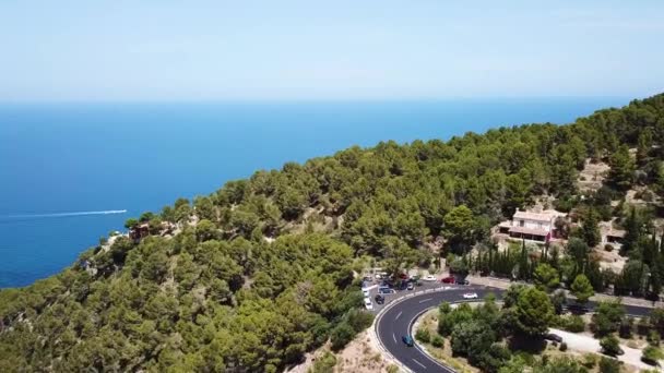 Antenne Straße Nach Banyalbufar Auf Mallorca Spanien — Stockvideo