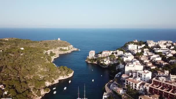 Antenne Baai Van Cala Figuera Mallorca Spanje Spanje — Stockvideo