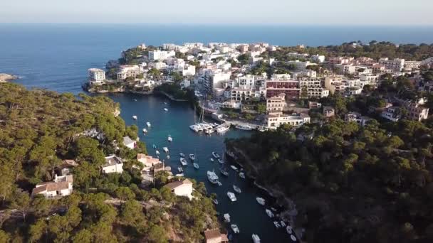 Antenne Baai Van Cala Figuera Mallorca Spanje Spanje — Stockvideo