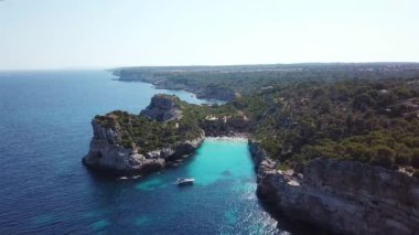 Aerial: Cala des Moro in Mallorca, Spain