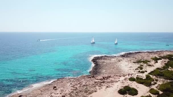 Aerial Yachts Sea Майорка Испания — стоковое видео