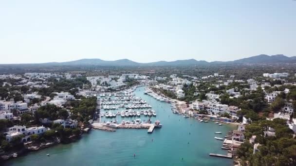 Aerial Bay Cala Resort Town Mallorca Spain — стоковое видео