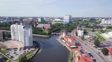 Kaliningrad, Rusya Federasyonu, görünümünde yukarıdan balıkçı köyü