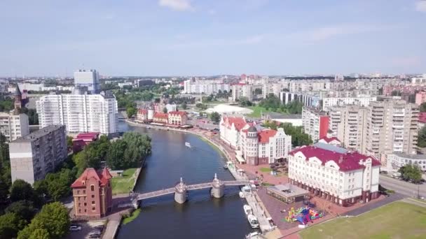 Het Vissersdorp Kaliningrad Rusland Weergave Van Bovenaf — Stockvideo