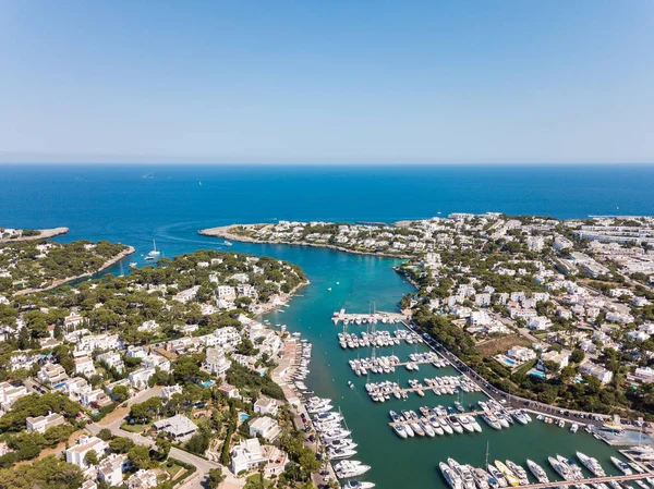 Aérea Jetty Cala Ciudad Turística Mallorca España — Foto de Stock