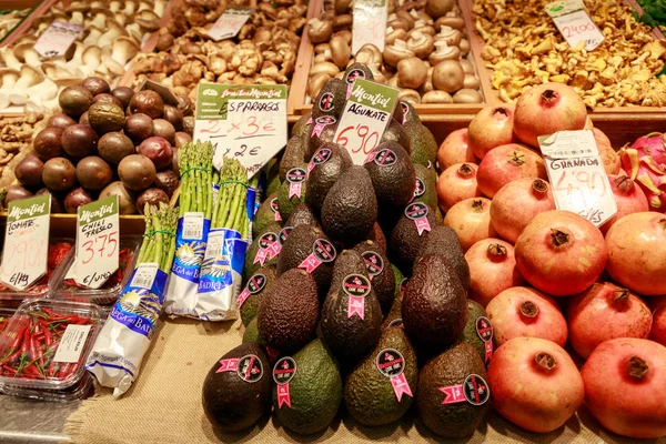 Palma Mallorca Spain July 2018 Rows Vegetables Fruits Market Palma — Stock Photo, Image