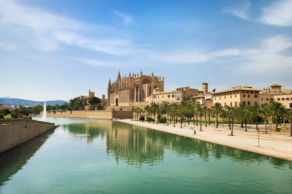 Seu Katedra Palma Mallorca Hiszpania Panoramiczny Widok — Zdjęcie stockowe