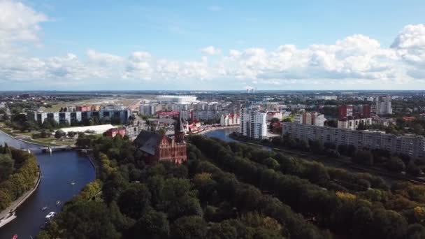 Aerial Katedralen Kaliningrad Rusland – Stock-video