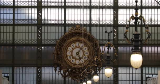 Μεγάλο Ρολόι Στο Μουσείο Του Παρισιού — Αρχείο Βίντεο