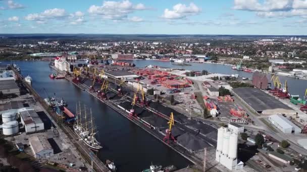 Antenne Haven Van Kaliningrad Rusland — Stockvideo