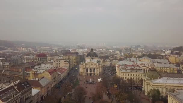 Aerial Theatre Opera Ballet Lviv Ukraine — Stock Video