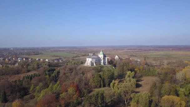Vista Aérea Del Castillo Oleskiy Ubicado Óblast Lviv Ucrania — Vídeos de Stock