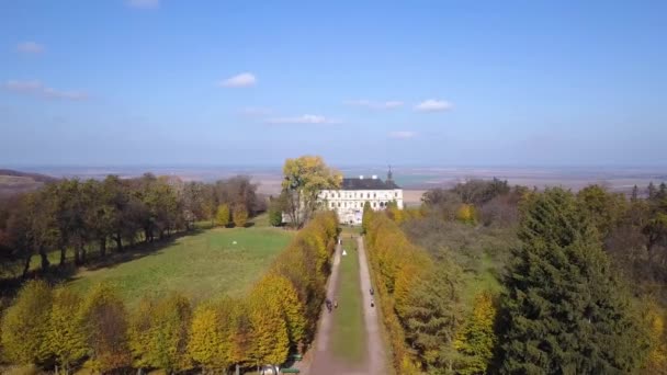 Aerial View Pidhirtsi Castle Located Village Pidhirtsi Lviv Oblast Ukraine — Stock Video